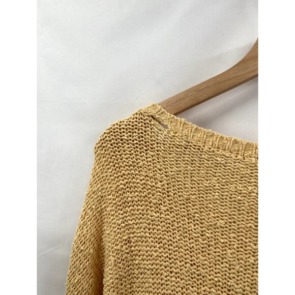 Free People  butter yellow oversized cable knit sweater - Picture 5 of 5